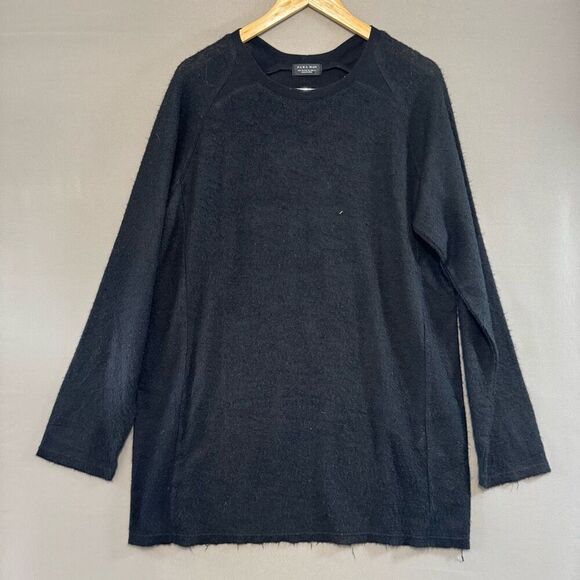 Zara Man Black Wool Blend Long Sleeve Lightweight Knit Size XL Baggy Fit - Picture 1 of 11